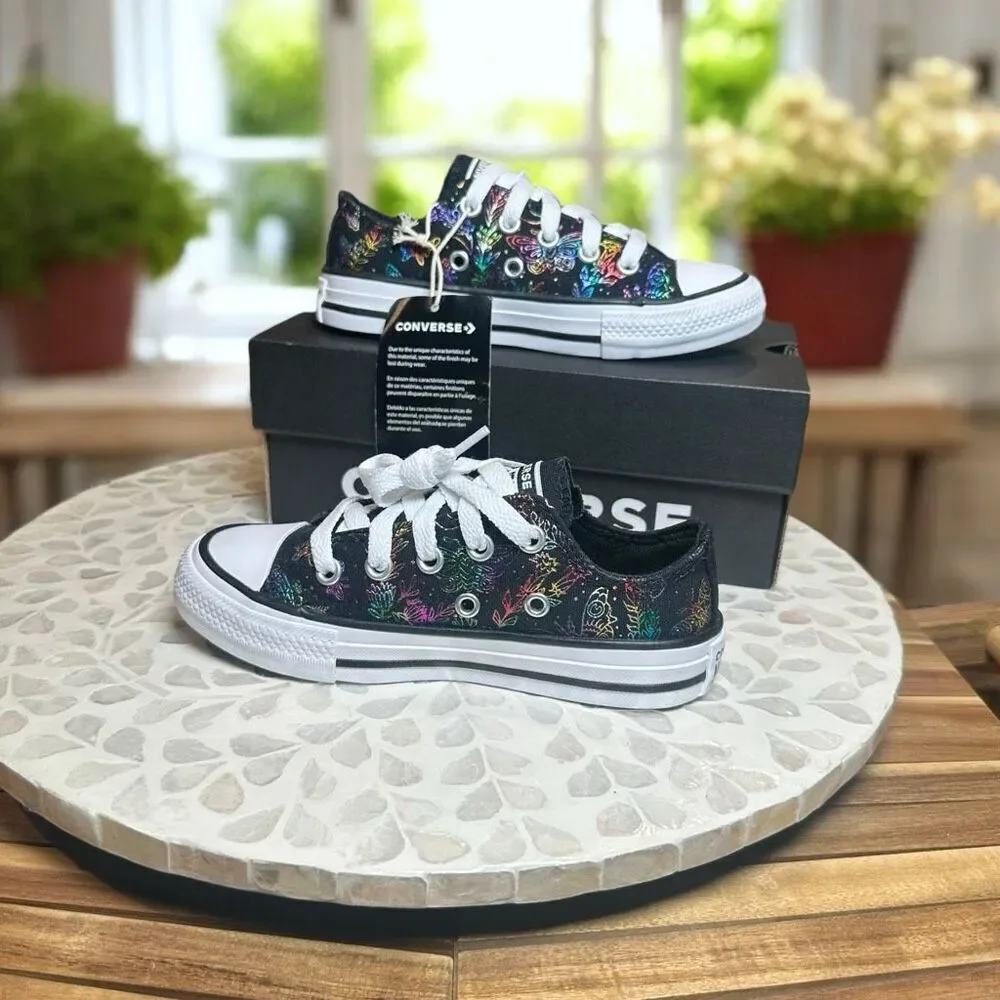 Converse Chuck Taylor All Star CTAS Low PS “Butterfly Shine” Kids Size 11